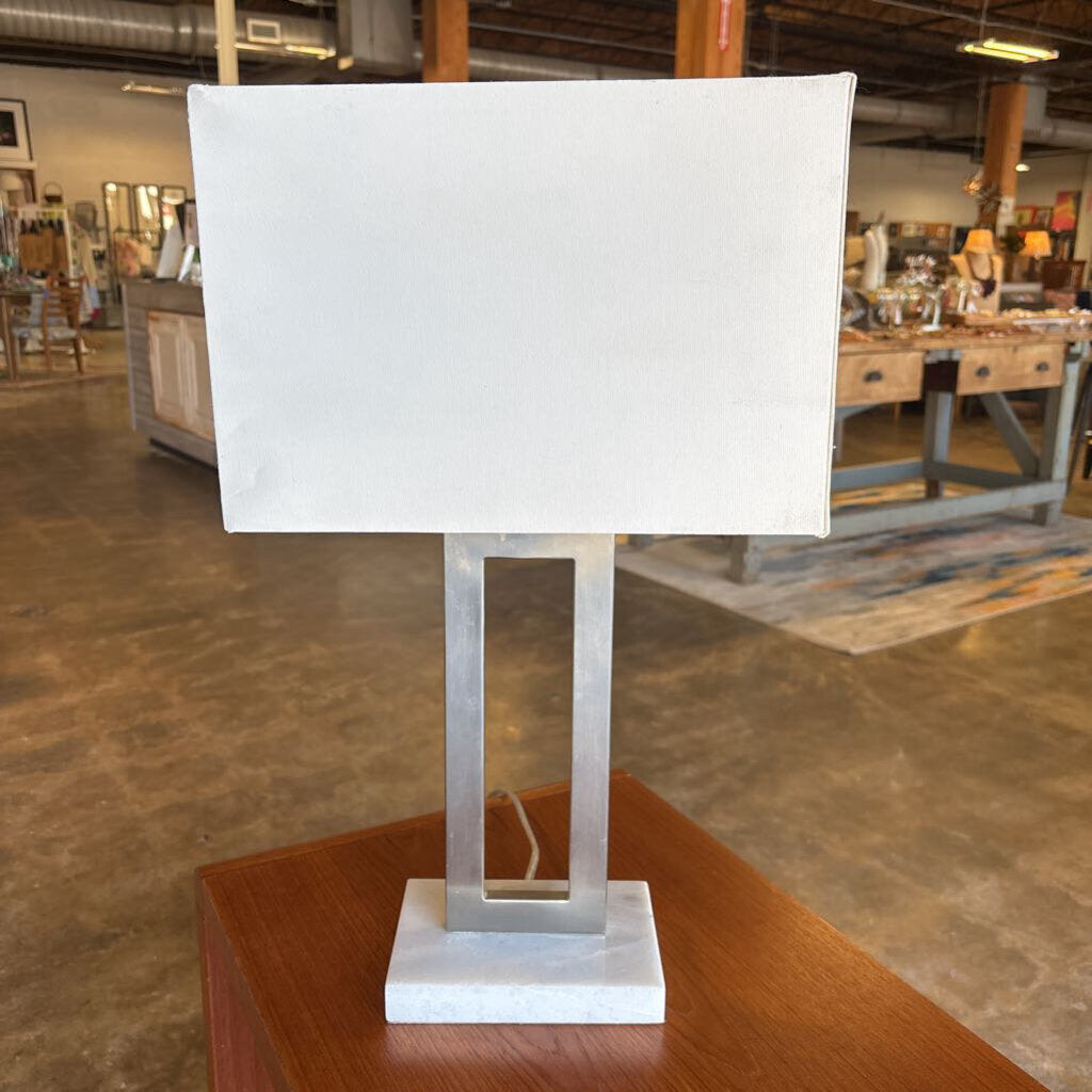 Nickel & Marble Lamp 22"