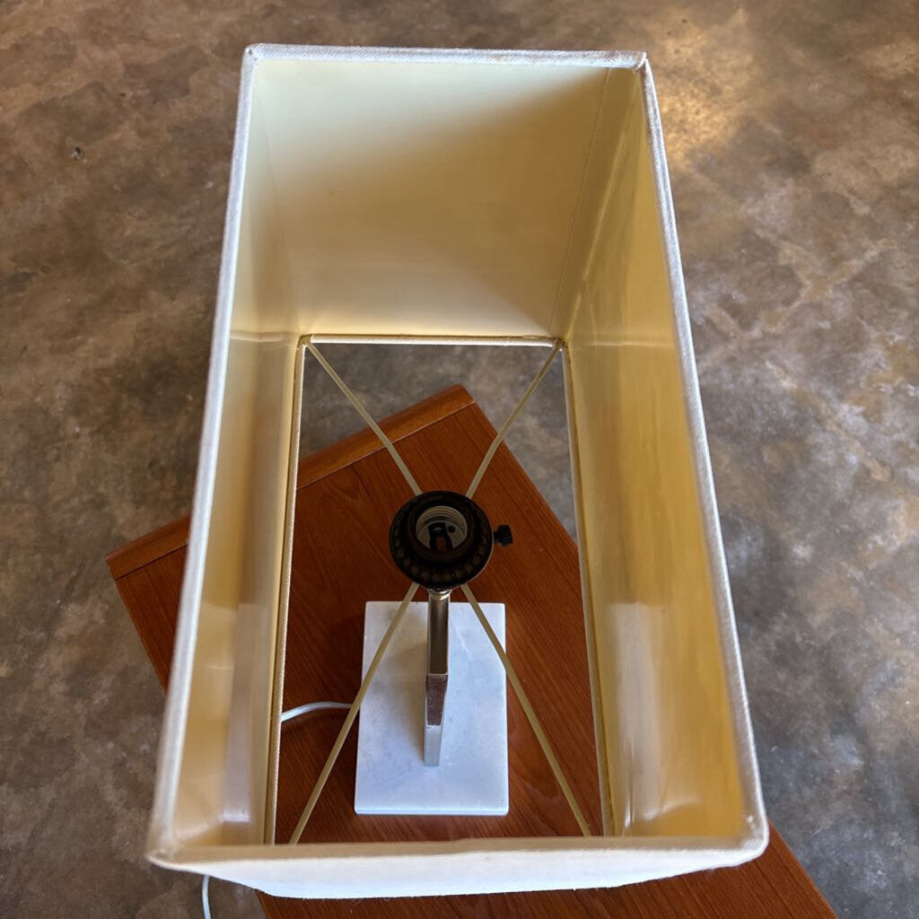 Nickel & Marble Lamp 22"