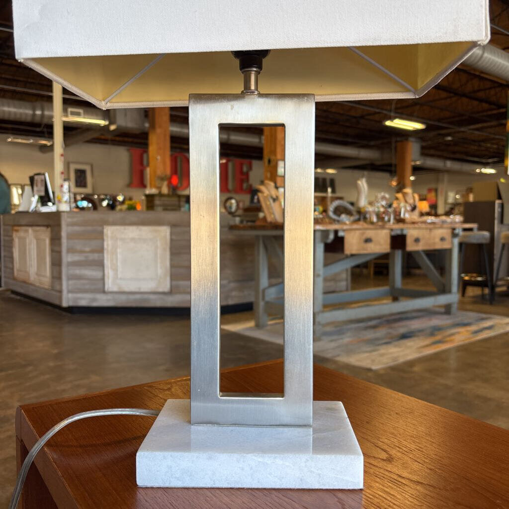 Nickel & Marble Lamp 22"