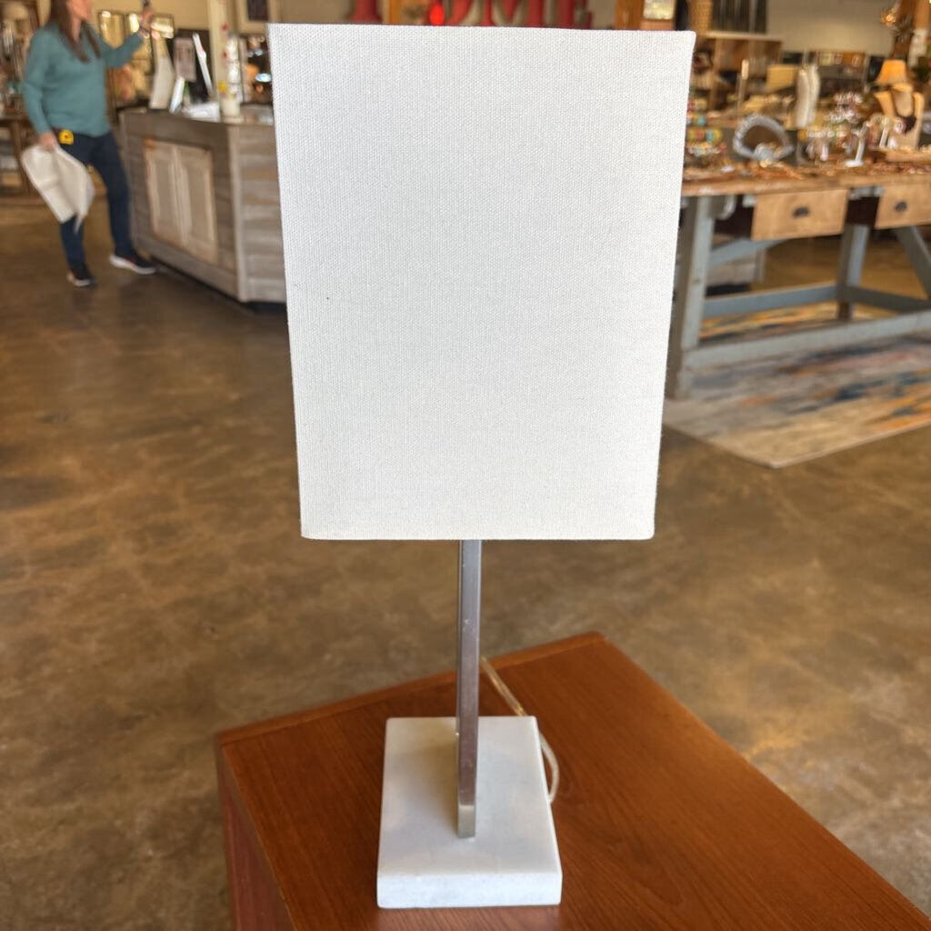 Nickel & Marble Lamp 22"