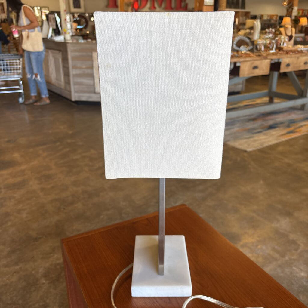 Nickel & Marble Lamp 22"