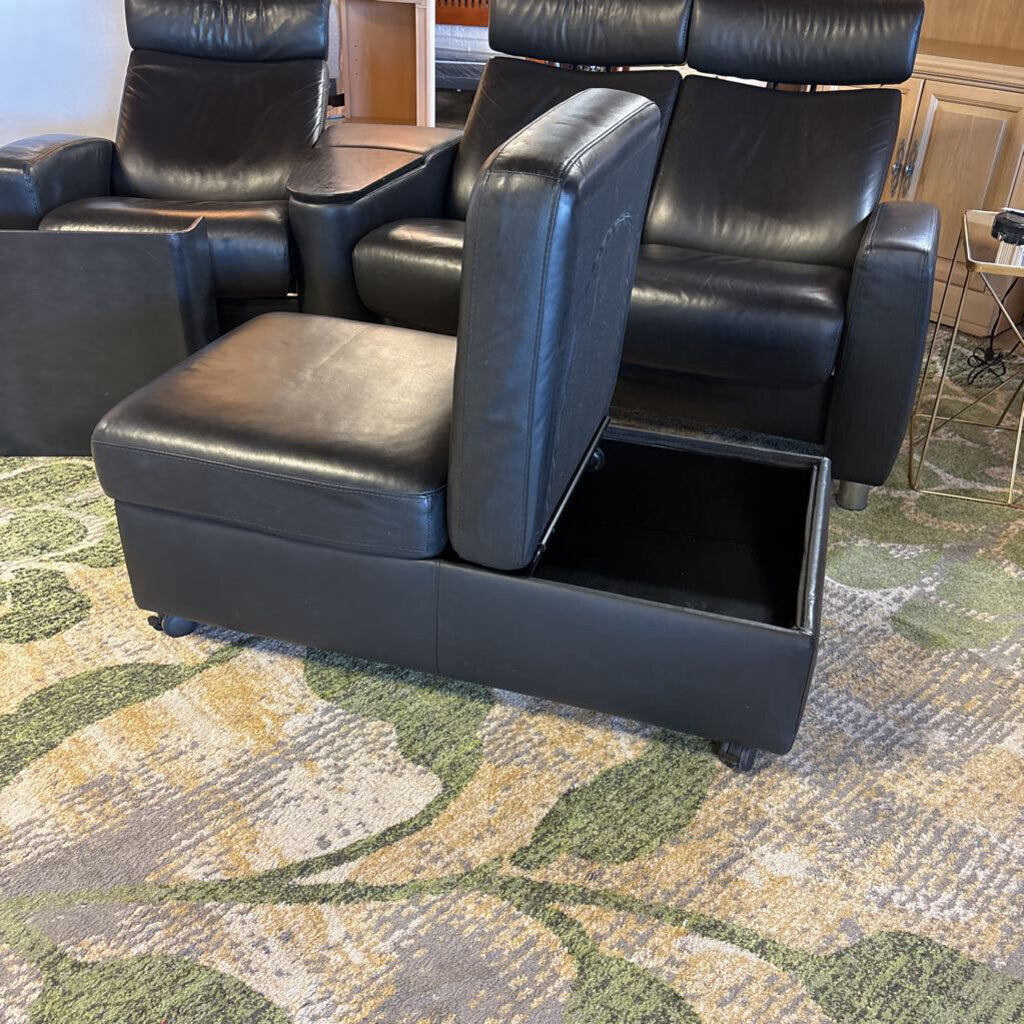 3 Seat Ekornes Sectional With Ottoman