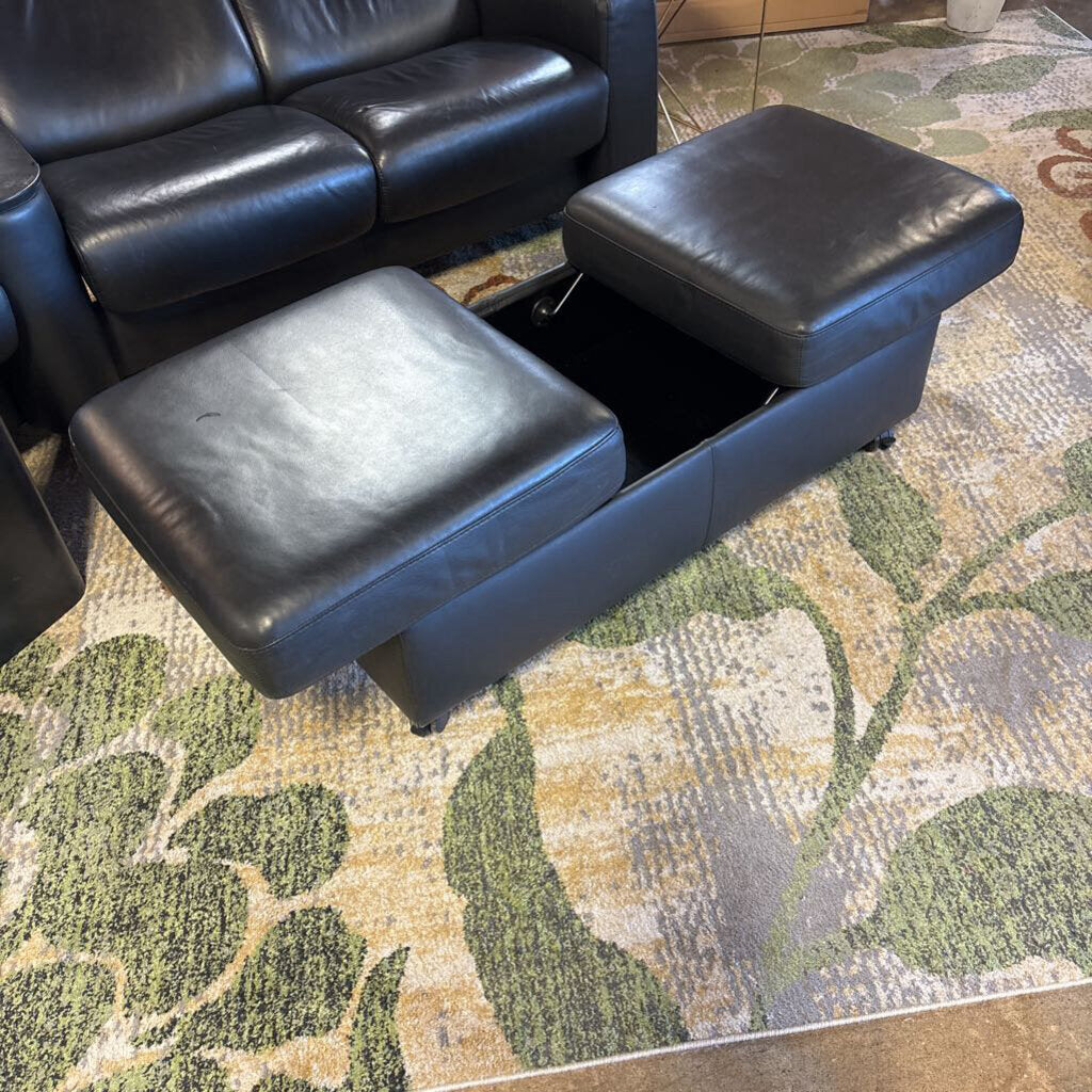 3 Seat Ekornes Sectional With Ottoman