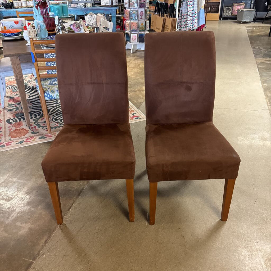 Set 2 Micro Fleece Parsons Dining Chairs