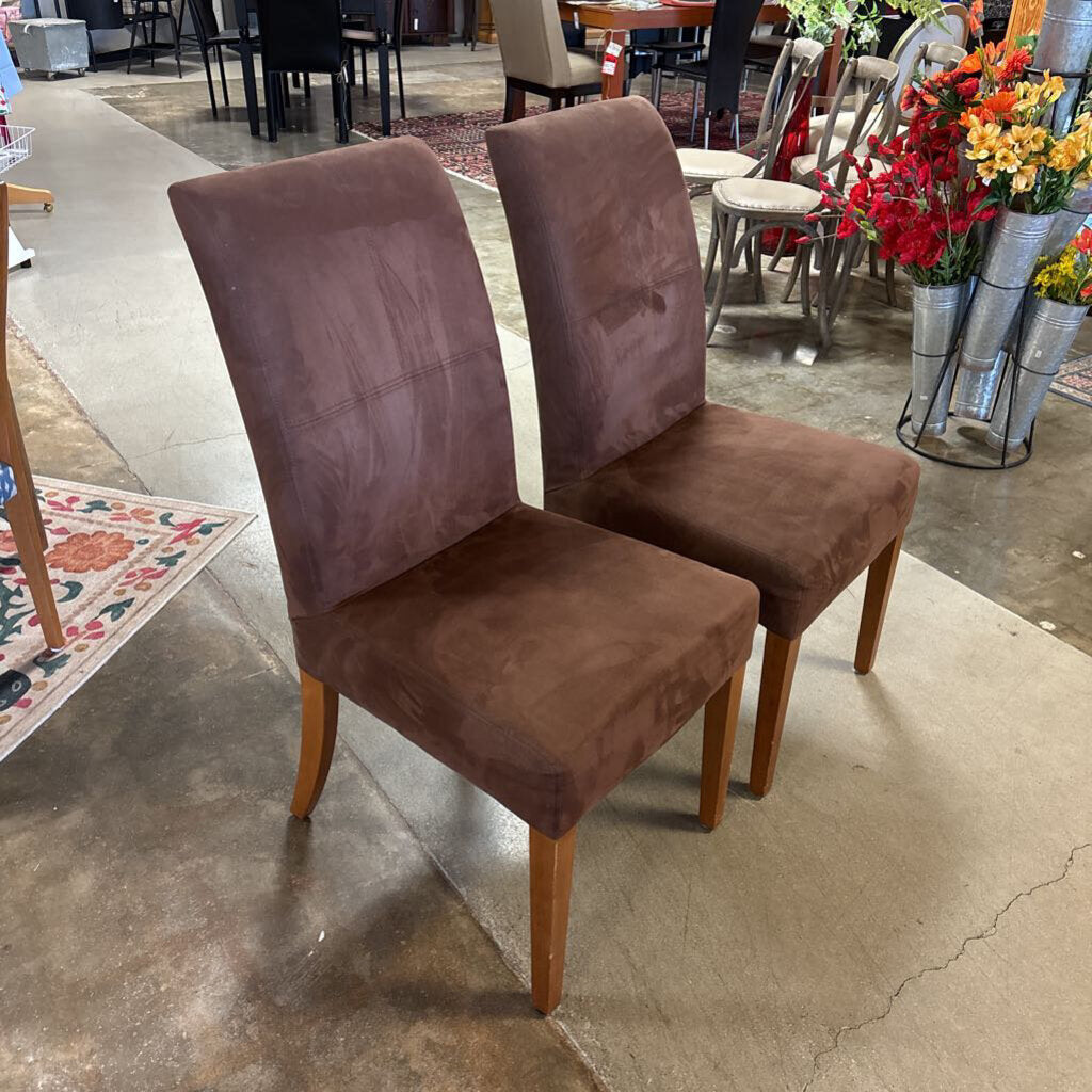 Set 2 Micro Fleece Parsons Dining Chairs