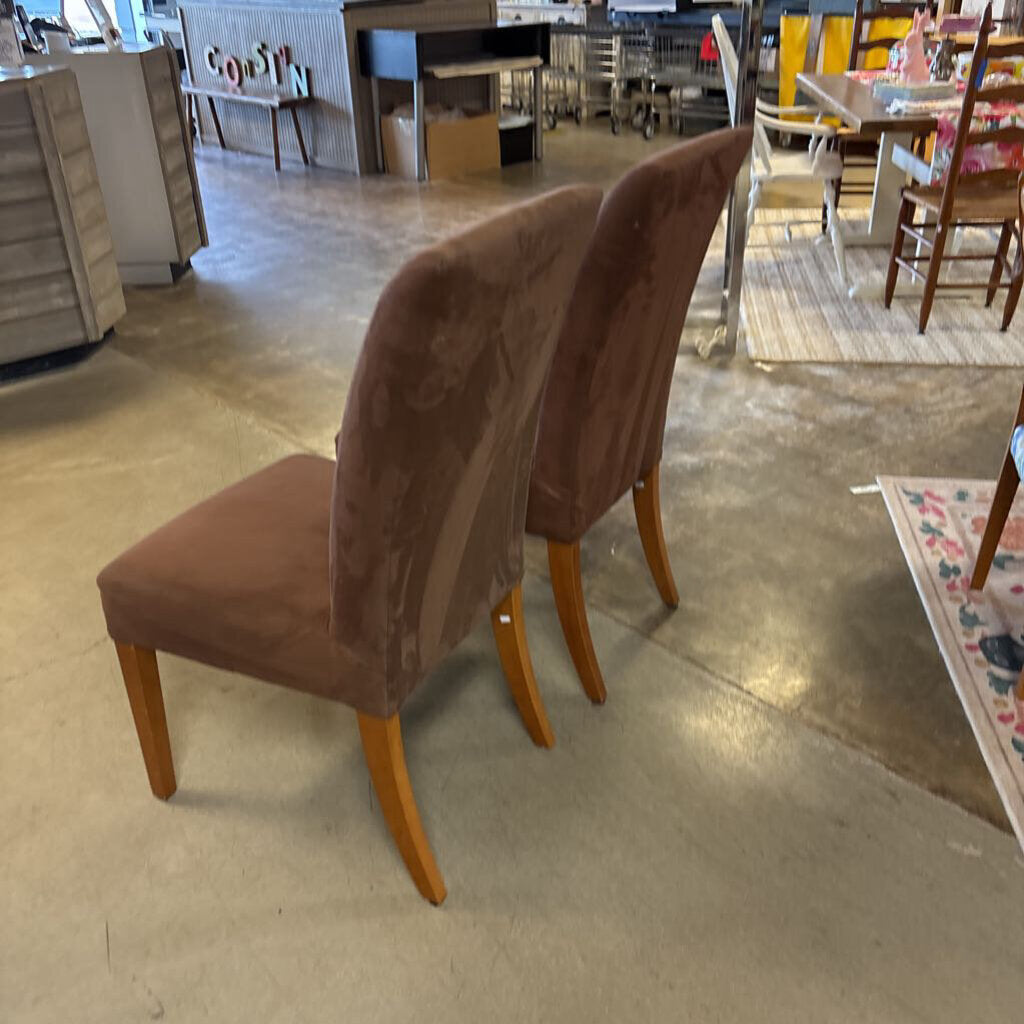 Set 2 Micro Fleece Parsons Dining Chairs