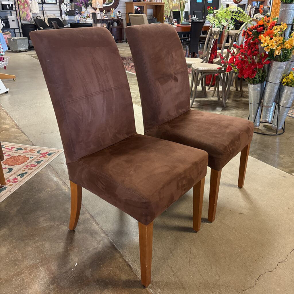 Set 2 Micro Fleece Parsons Dining Chairs
