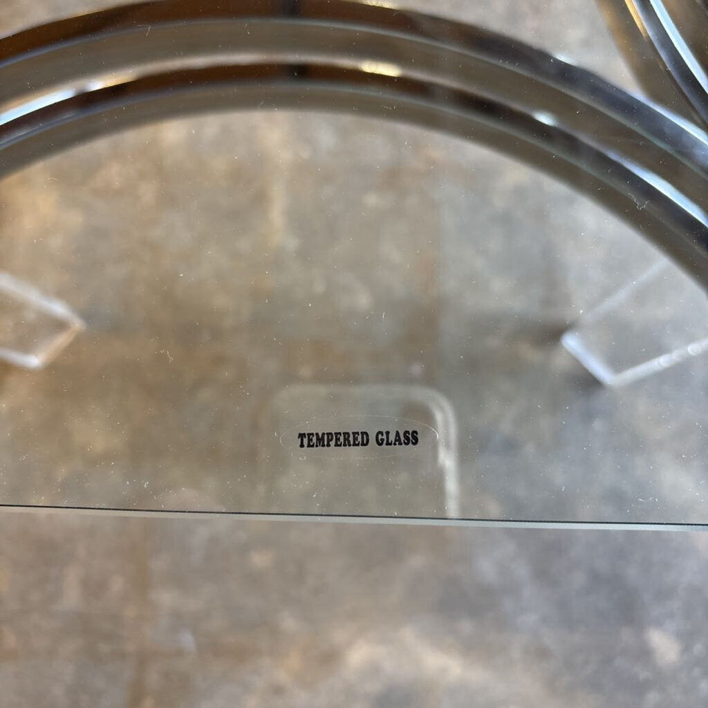 Glass Top Metal/Lucite Base Coffee Table 47 X 23 X 18