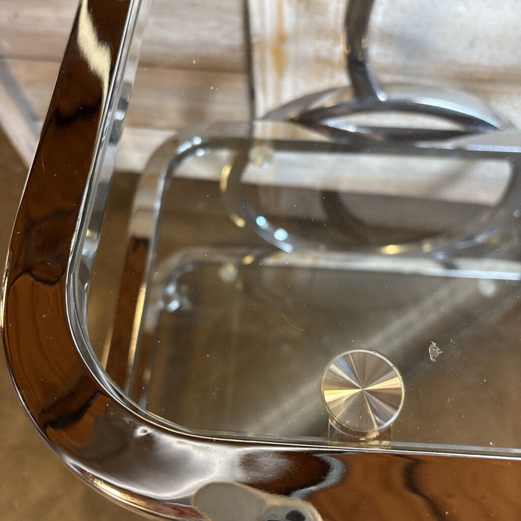 Glass/ Chrome 3 Tiered Bar Cart