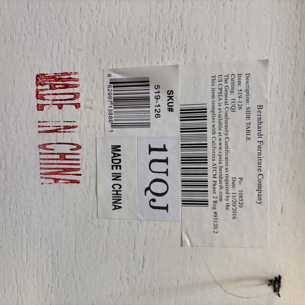 Marble/Chrome Side Table 22 X 13.5 X 27