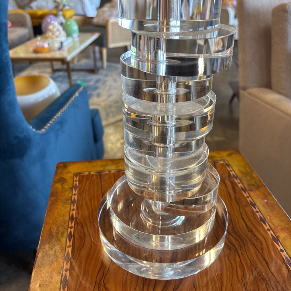 Lucite Circle Base Lamp