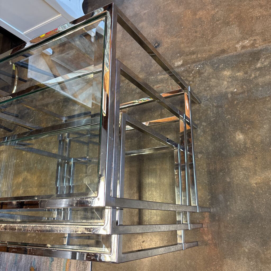 MCM Glass/Metal Nesting Tables 3 PC