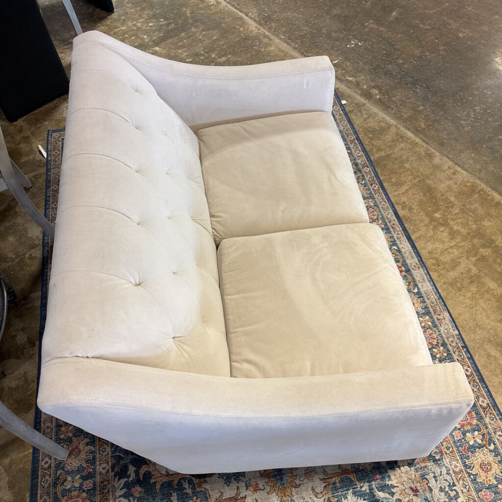 Ivory Soft-Tufted Loveseat