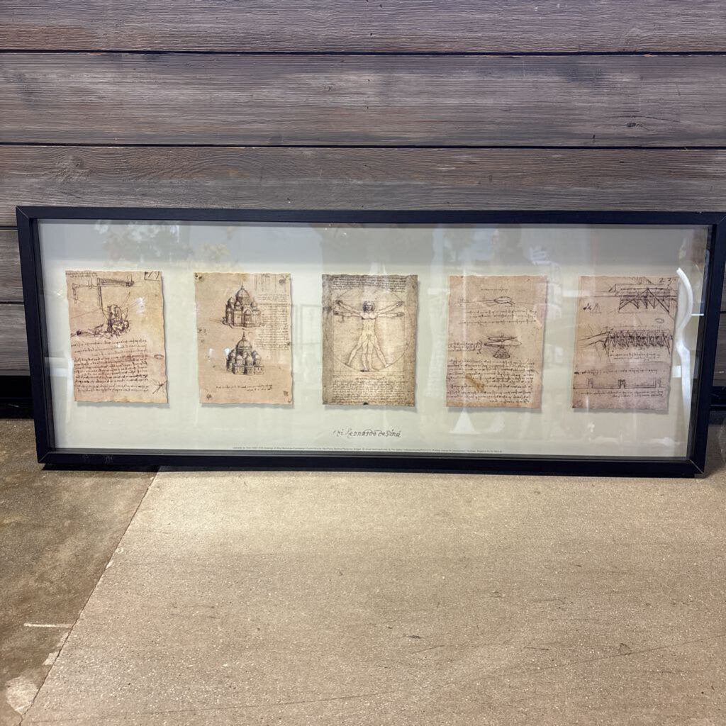 Framed Leonardo da Vinci Sketches