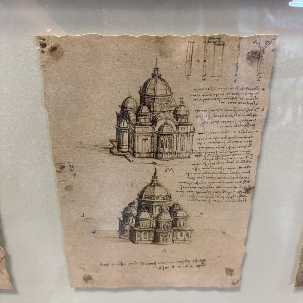 Framed Leonardo da Vinci Sketches