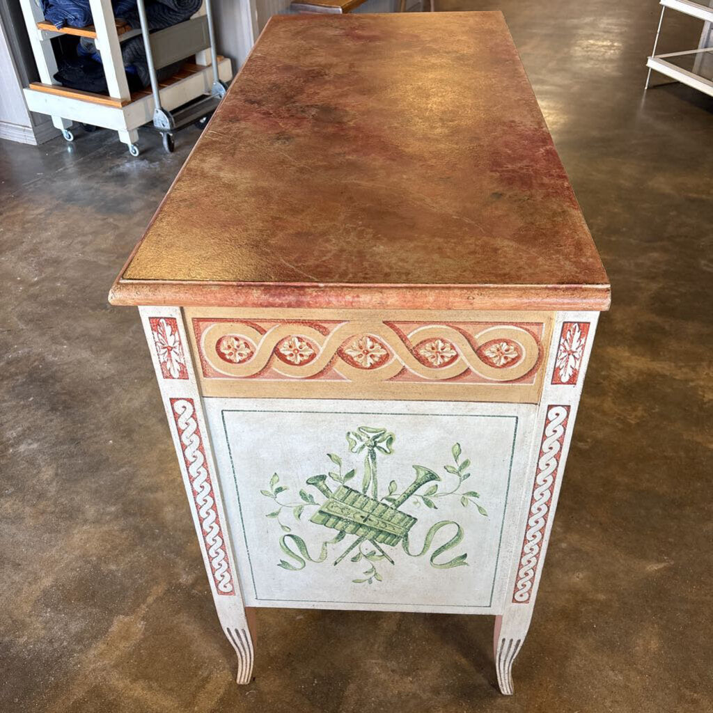 Painted 3 Drawer Cabinet 45.5 X 21 X 35