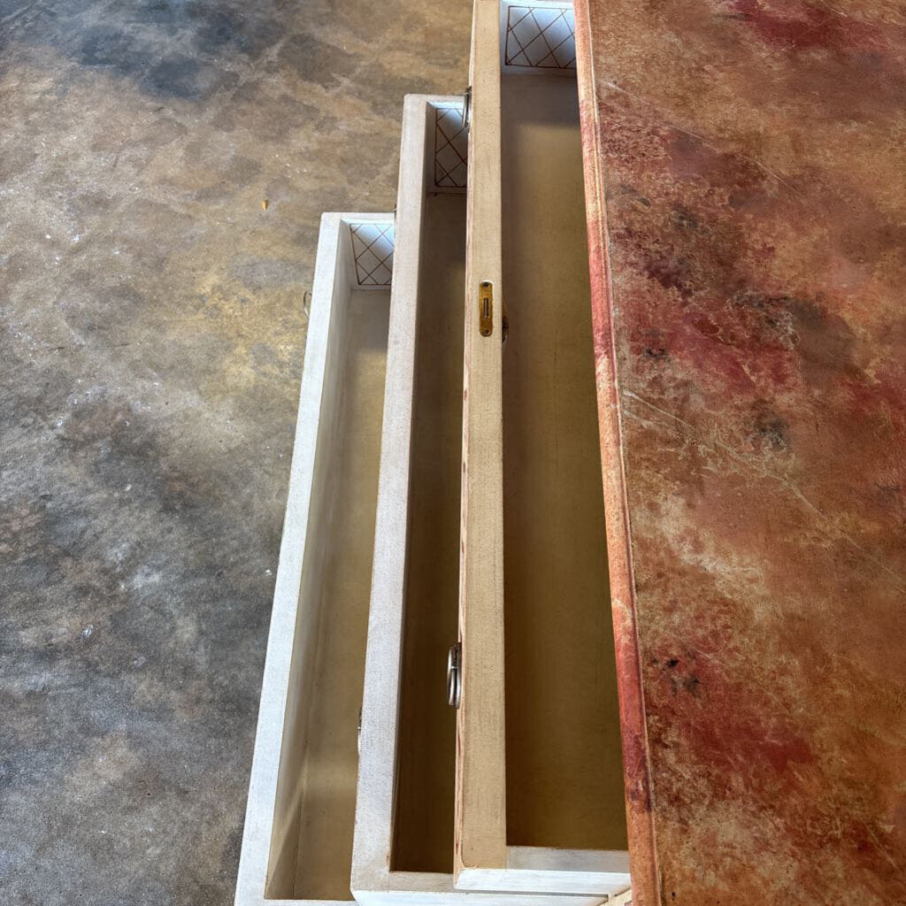 Painted 3 Drawer Cabinet 45.5 X 21 X 35