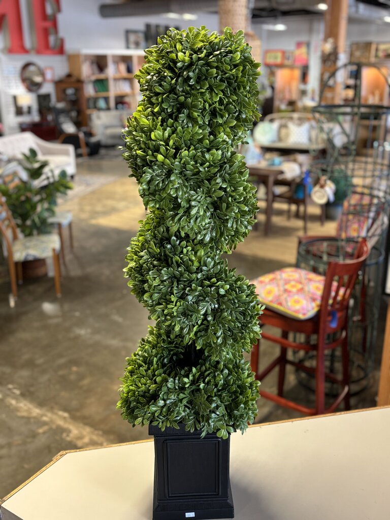 Spiral Faux Topiary Tree in Planter Box