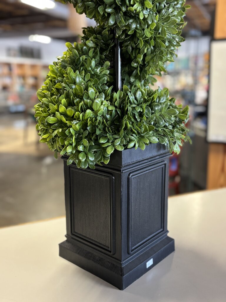 Spiral Faux Topiary Tree in Planter Box