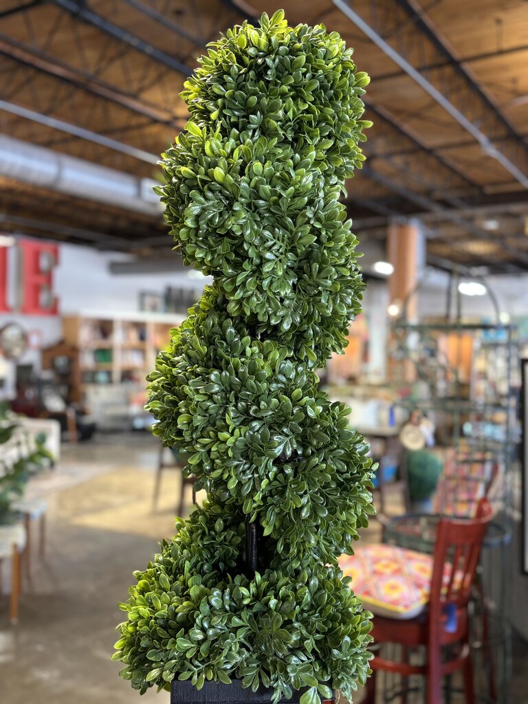 Spiral Faux Topiary Tree in Planter Box