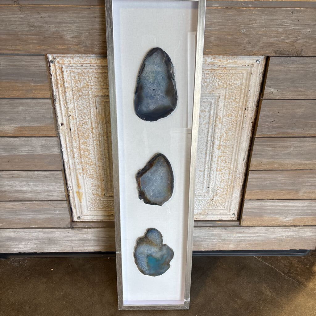 Framed 3 Agate 9.75 X 39.5