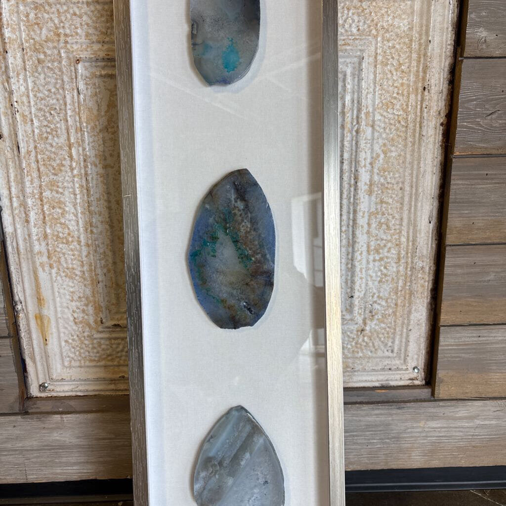 Framed 3 Agate 9.75 X 39.5