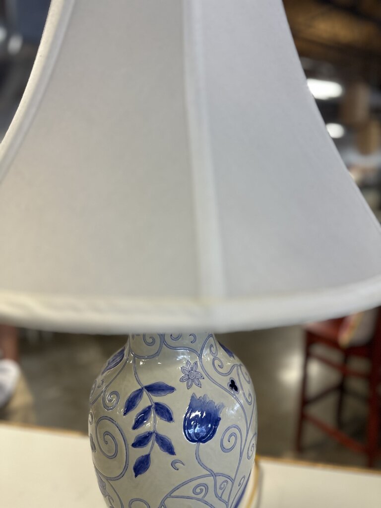 Blue & White Lamp & Shade