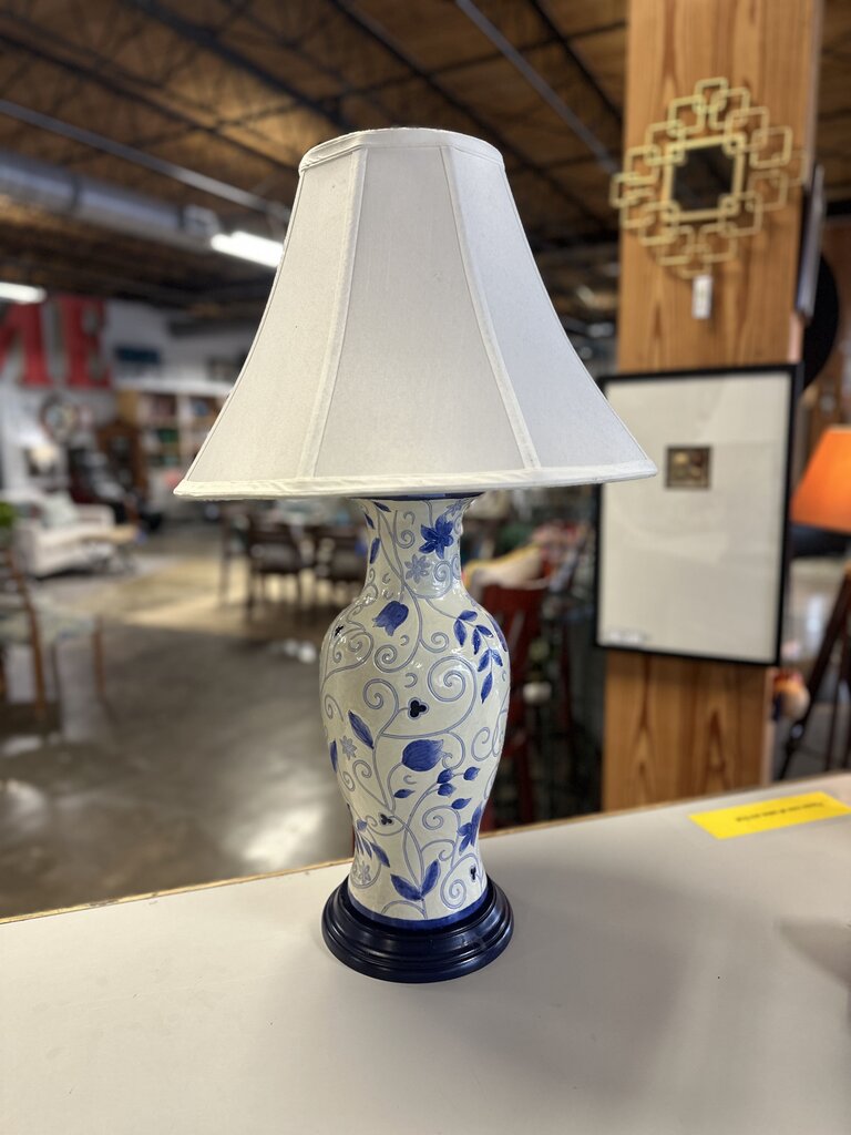 Blue & White Lamp & Shade
