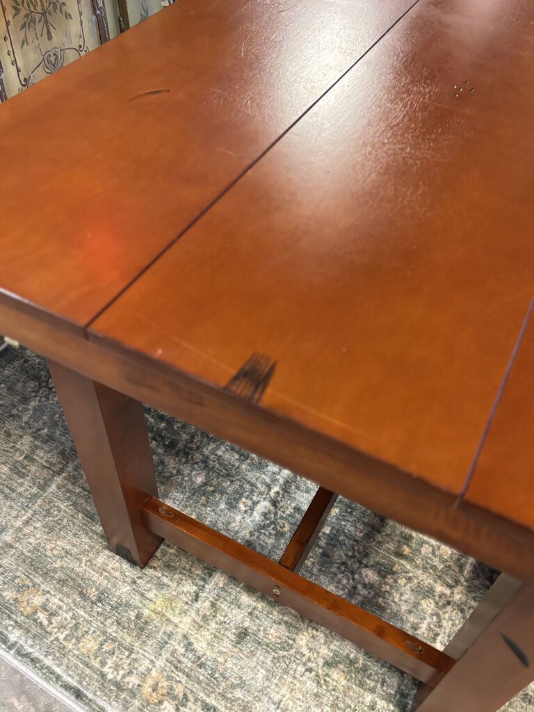 Set 8 Rustic Farm Table - Bench 2 Leaves 4 Chairs