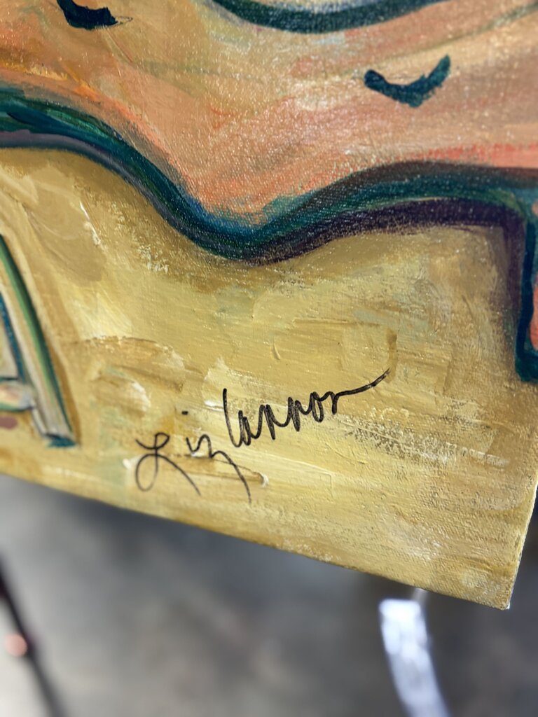 Original Painting Liz Cannon Dining Room With Orchids