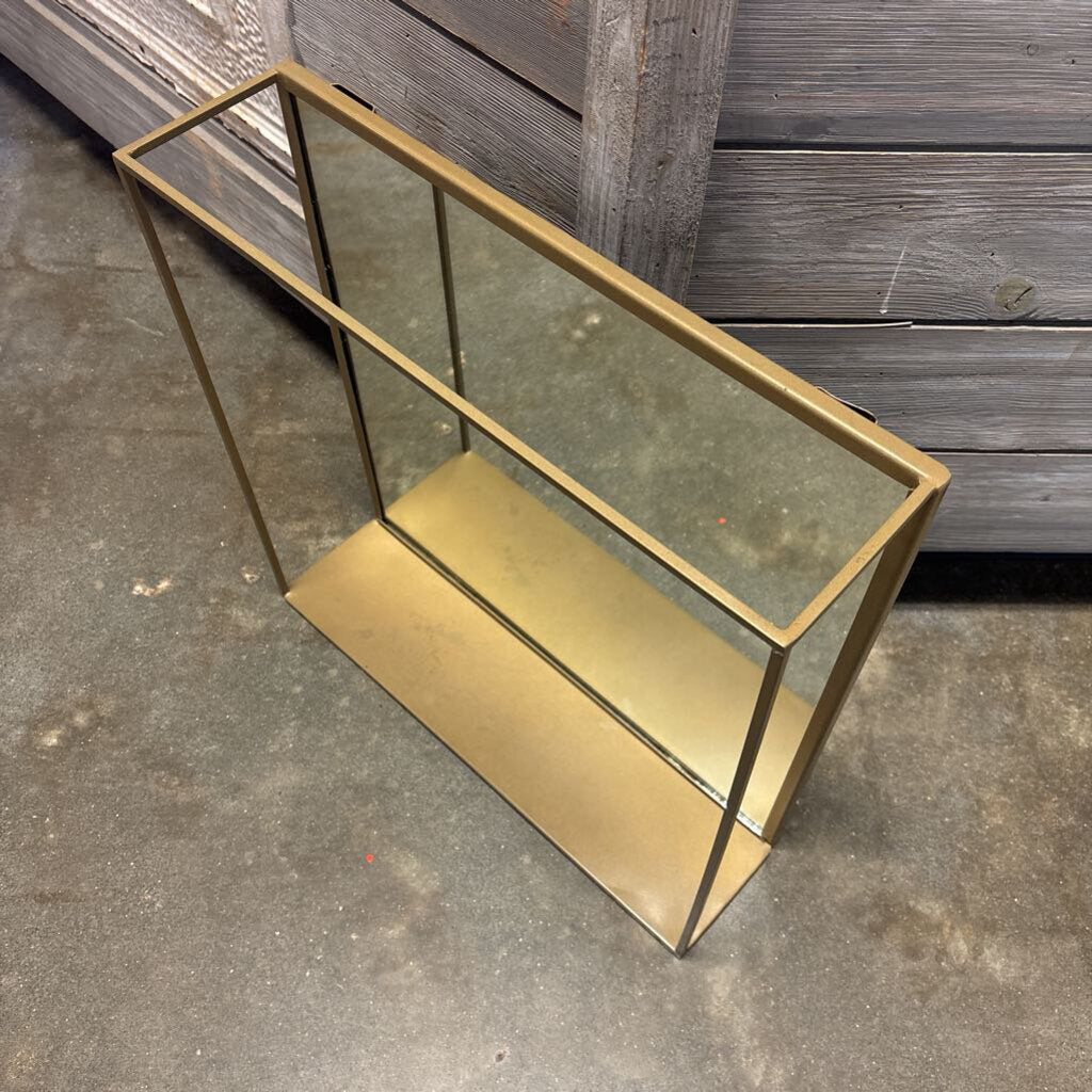 Square Metal Mirror with Shelf 18 X 18 X 4.75