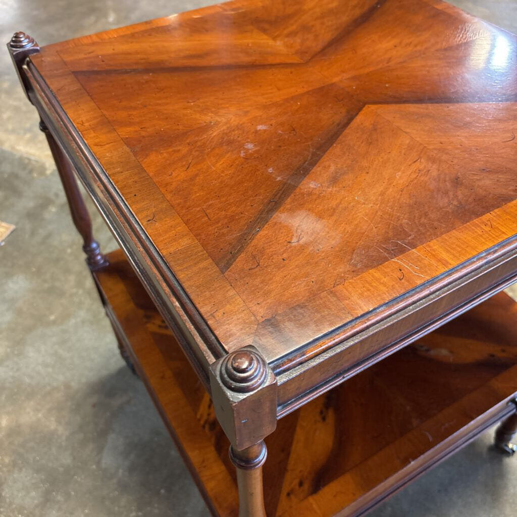 Vintage Wood Side Table with Drawer