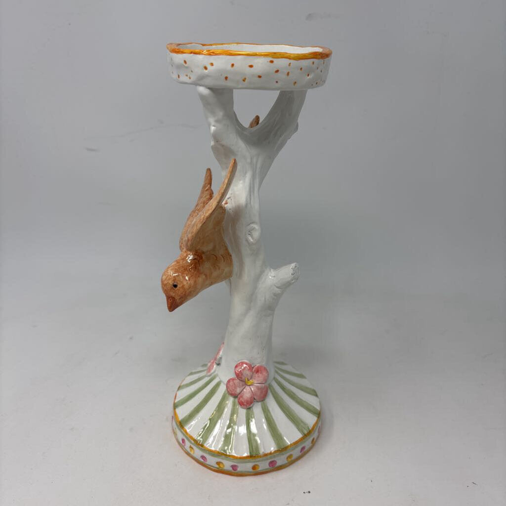 Bird/Tree Pillar Candle Holder