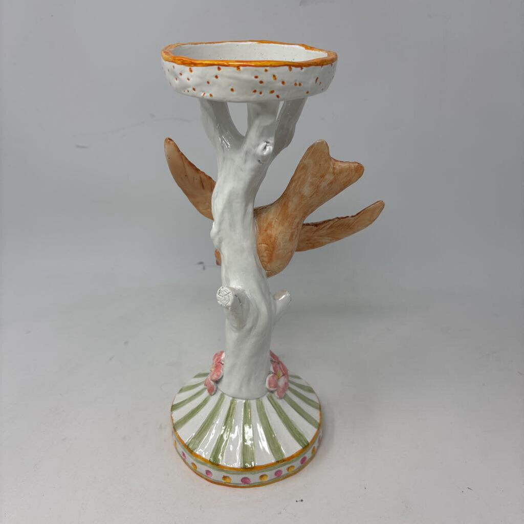 Bird/Tree Pillar Candle Holder