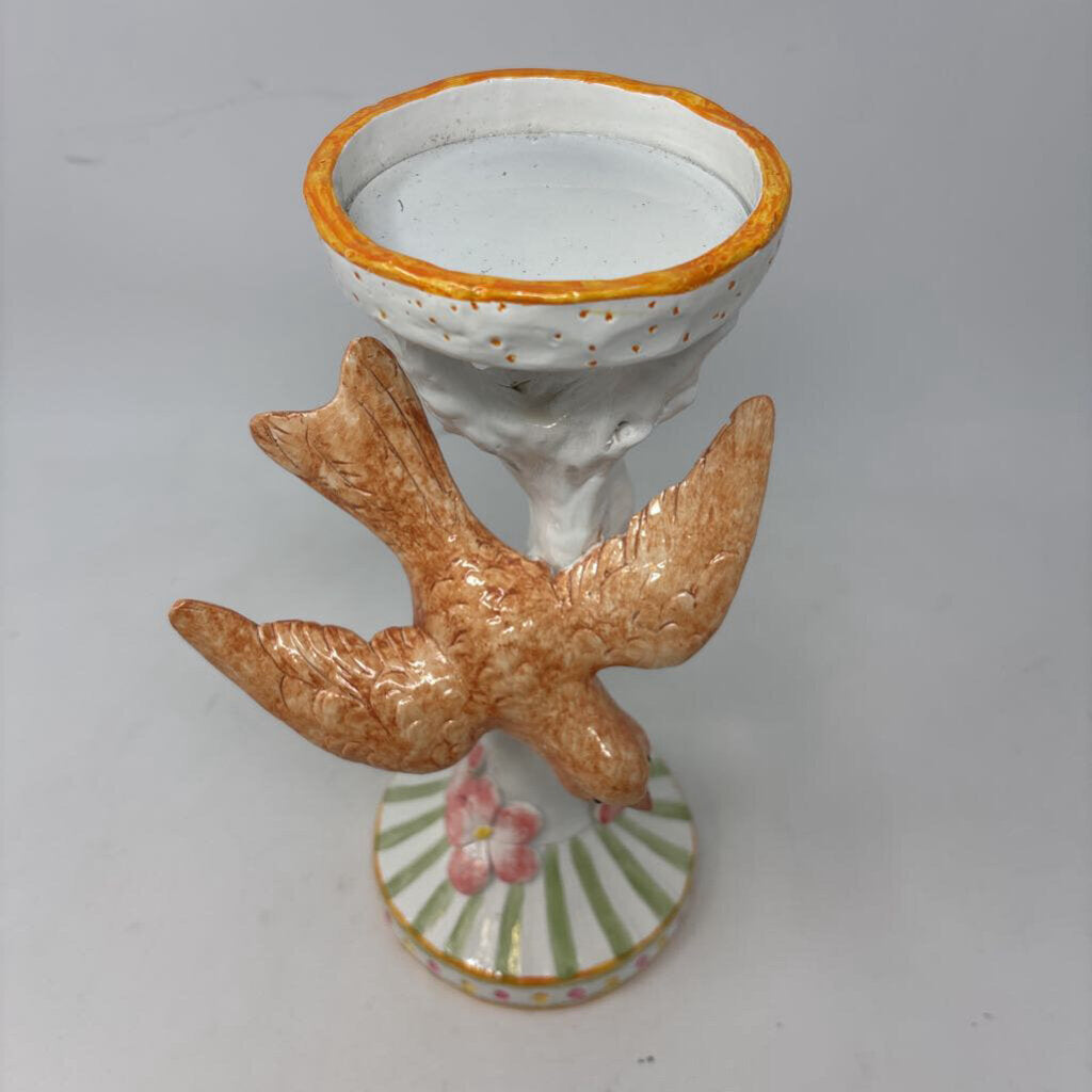 Bird/Tree Pillar Candle Holder