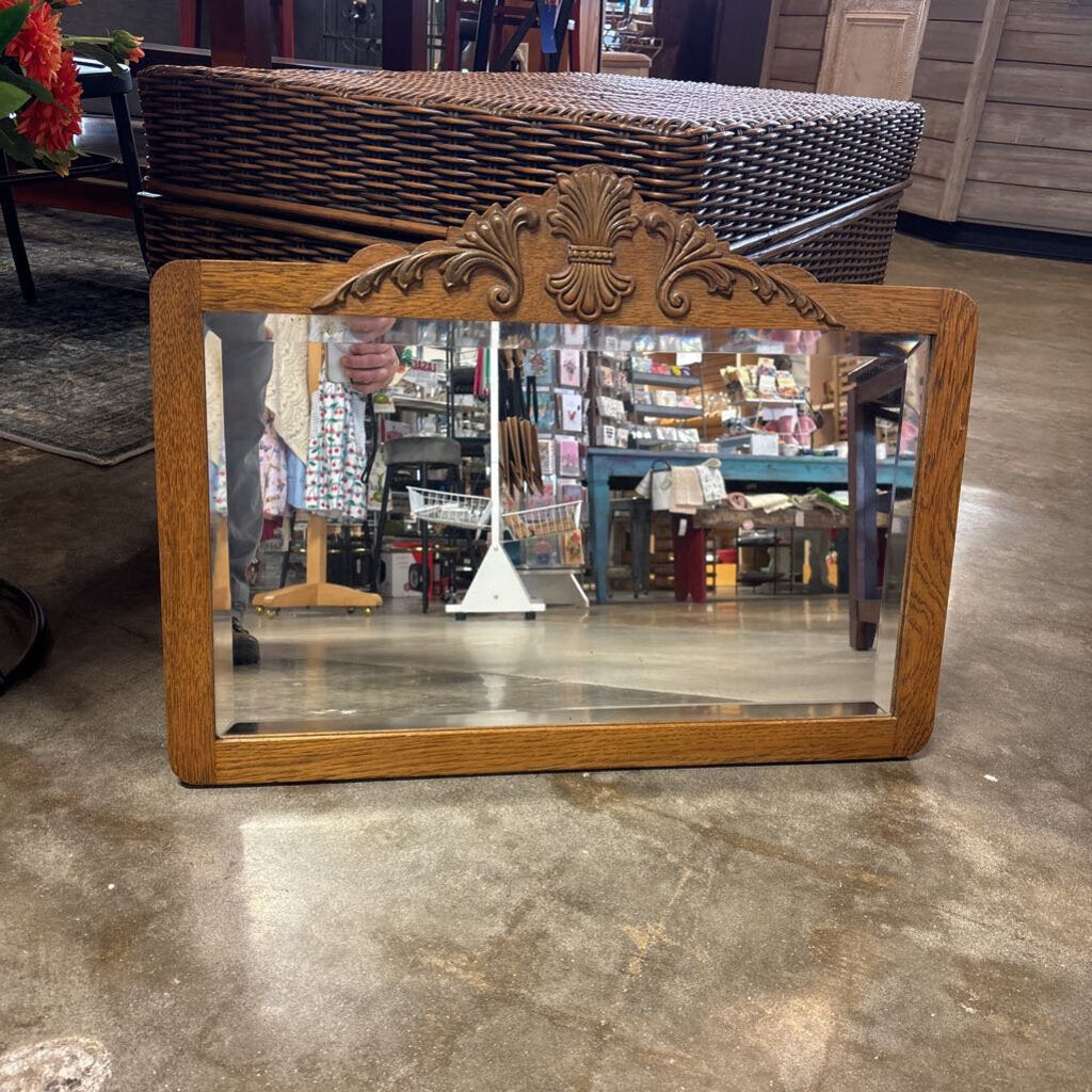 Vintage 1892 Oak Framed Mirror 26.5 X 20