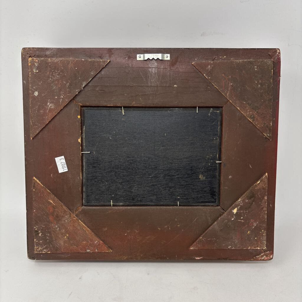 Vintage Rooster/Chickens in Ornate Frame