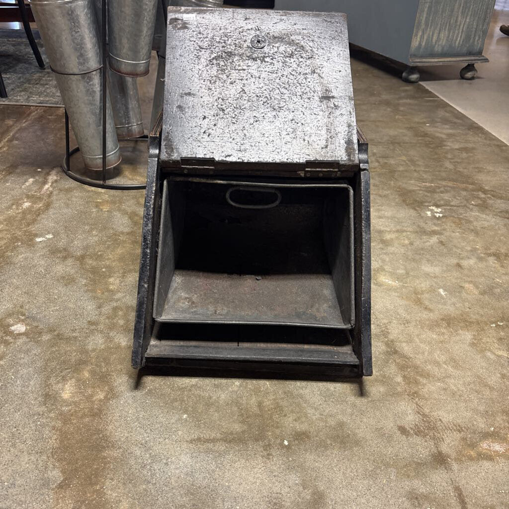 Vintage Coal Scuttle Box with Shovel