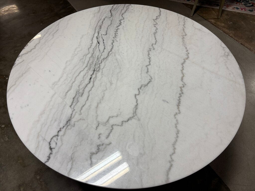 Marble Top Metal Base Round Table 55"R
