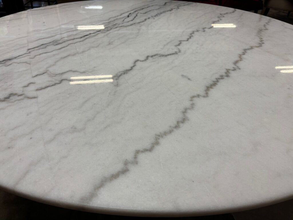 Marble Top Metal Base Round Table 55"R