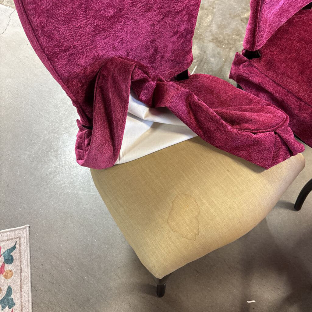 Curved Back Slipcover Chairs Set 4