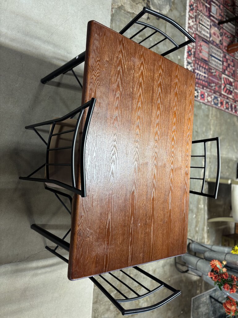 Wood/Metal Dining Table with 4 Chairs