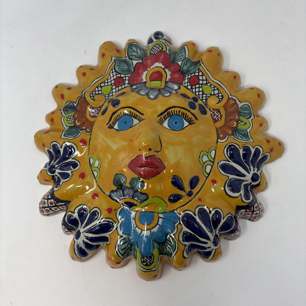 Talavera Hand Painted mexican Sun Face