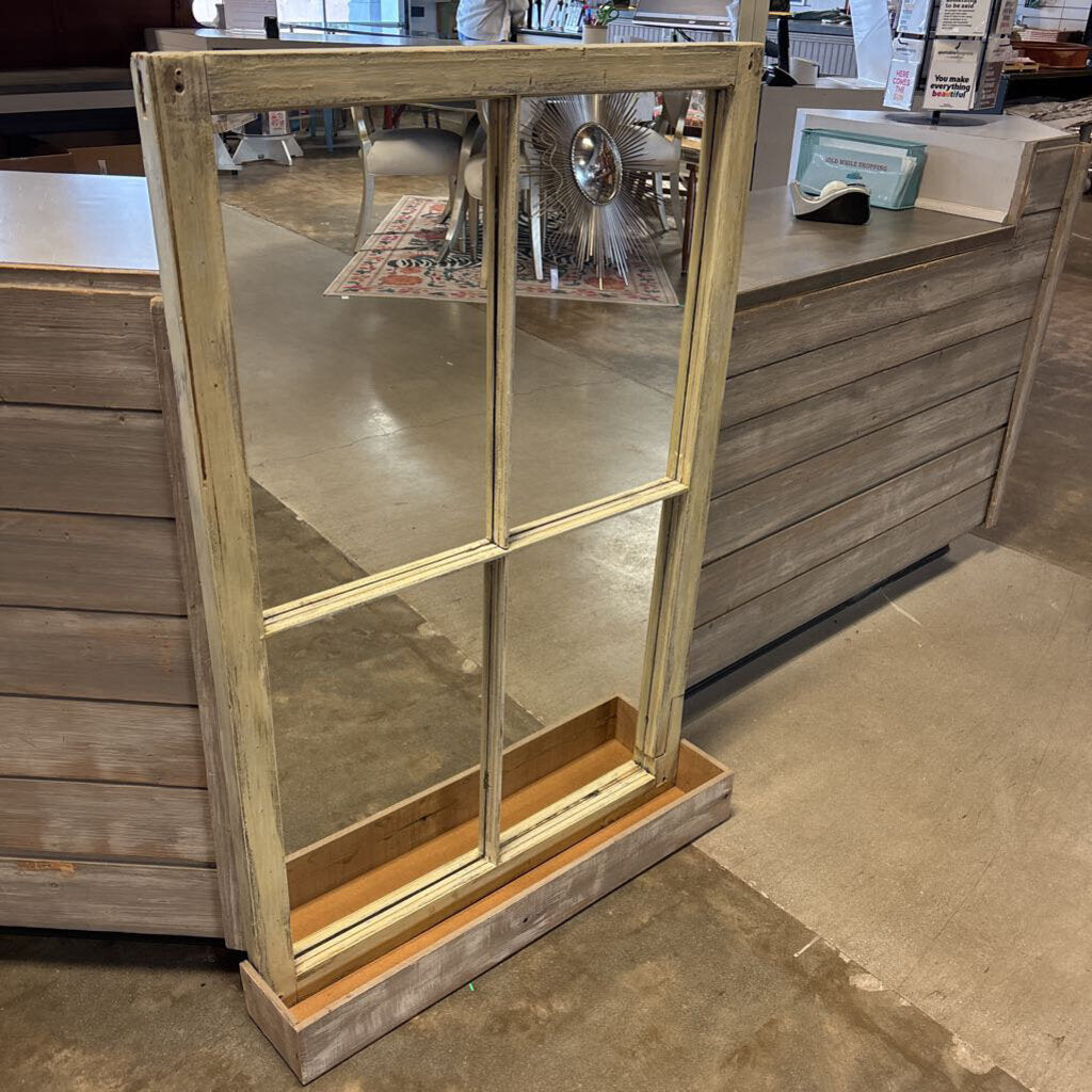 Window Pane Mirror w/Attachable Planter 30.25 X 46