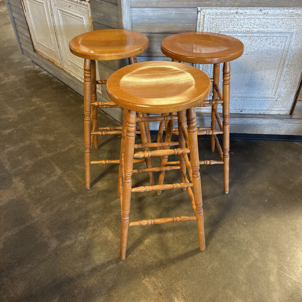 Set 3 Wood Counter Stools