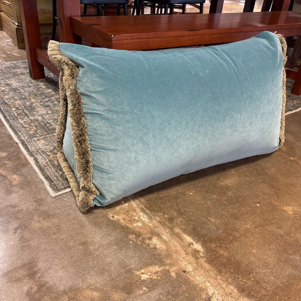 Velvet Tapered Bottom Fringe Lumbar Pillow