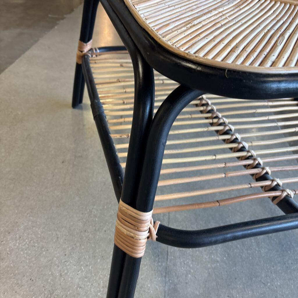 Black & Natural Rattan Coffee Table
