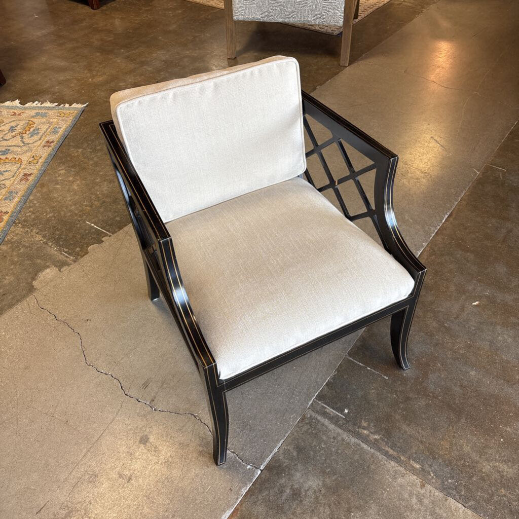 Grosfeld Black Wood Chair & Cushions