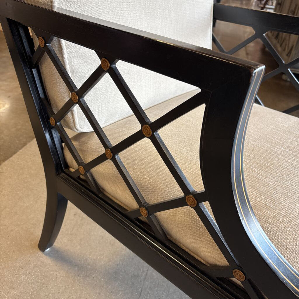 Grosfeld Black Wood Chair & Cushions