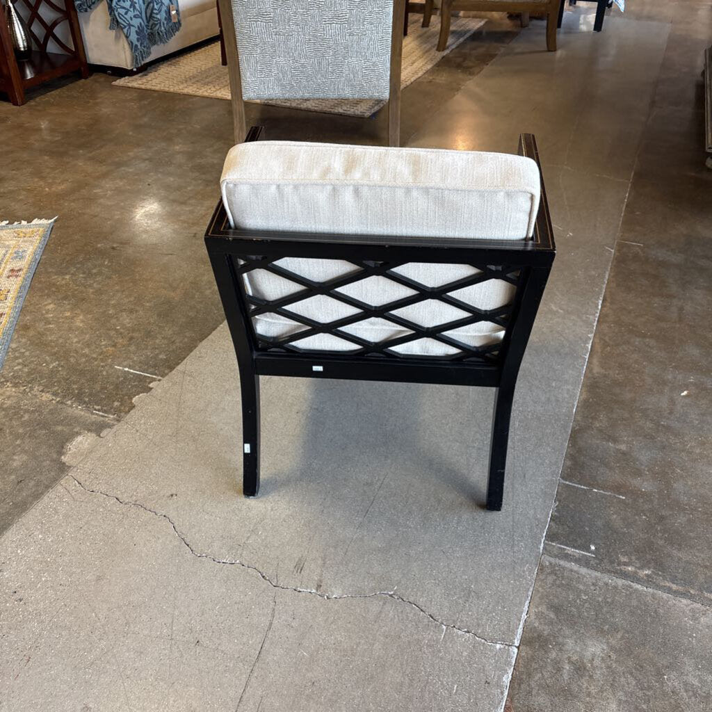 Grosfeld Black Wood Chair & Cushions